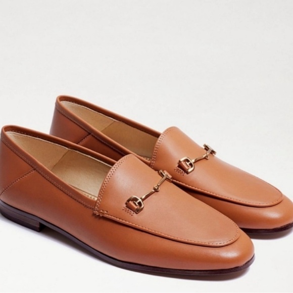 Like new Sam Edelman Loraine brown genuine leather w/ gold hardware bit loafers - Picture 3 of 13